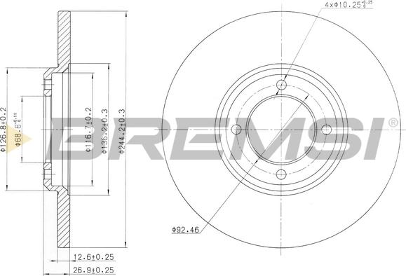 Bremsi CD6023S - Discofreno autozon.pro