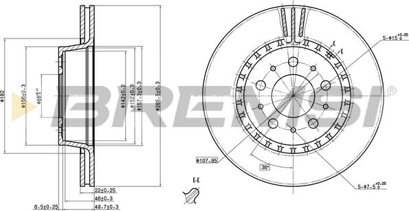 Bremsi CD6194V - Discofreno autozon.pro