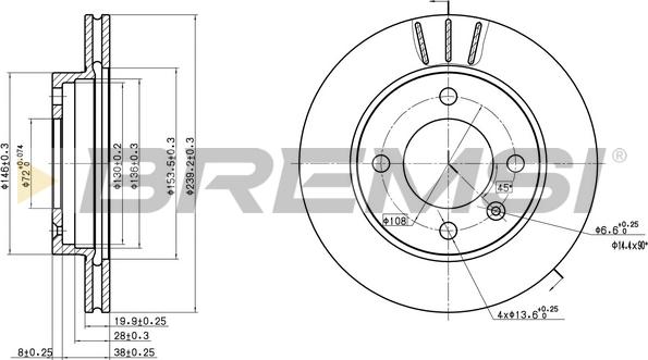 Bremsi CD6145V - Discofreno autozon.pro