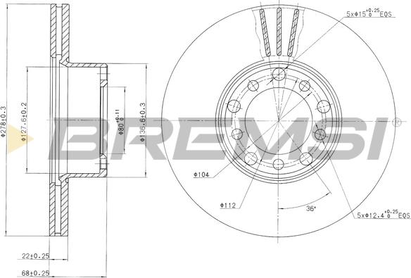 Bremsi CD6143V - Discofreno autozon.pro