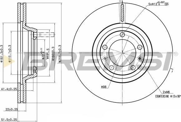 Bremsi CD6168V - Discofreno autozon.pro