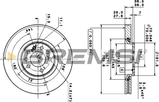 Bremsi CD6104S - Discofreno autozon.pro