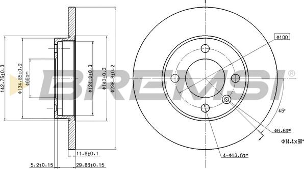 Bremsi CD6103S - Discofreno autozon.pro