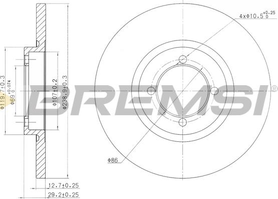 Bremsi CD6115S - Discofreno autozon.pro