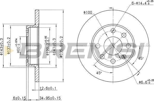 Bremsi CD6116S - Discofreno autozon.pro