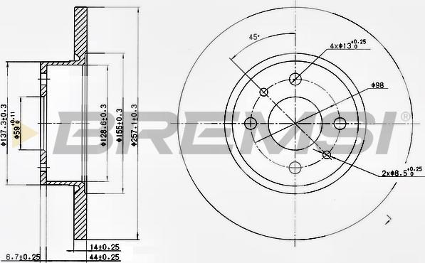 Bremsi CD6129S - Discofreno autozon.pro