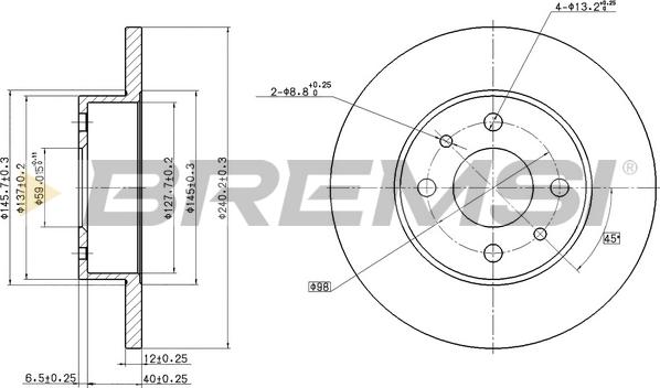 Bremsi CD6125S - Discofreno autozon.pro