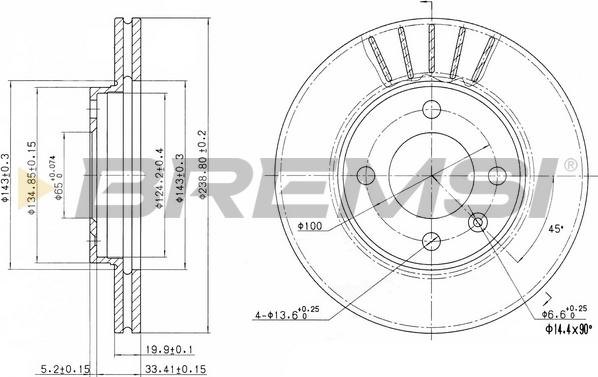 Bremsi CD6175V - Discofreno autozon.pro