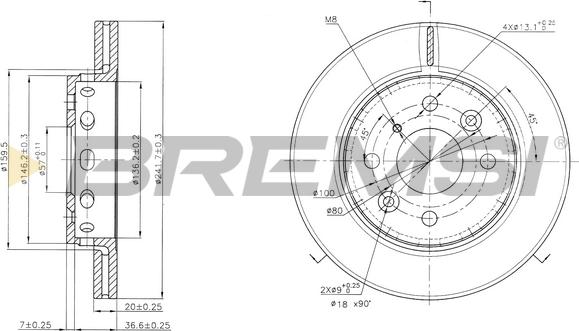 Bremsi CD6854V - Discofreno autozon.pro