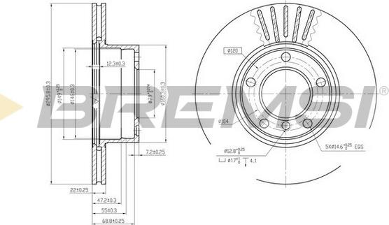 Bremsi CD6834V - Discofreno autozon.pro