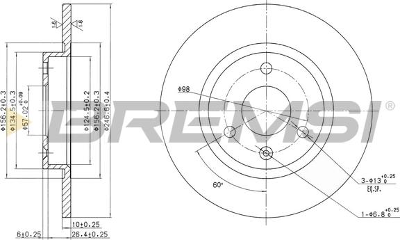 Bremsi CD6316S - Discofreno autozon.pro