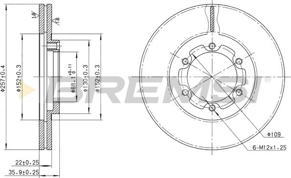 Bremsi CD6385V - Discofreno autozon.pro