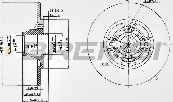 Bremsi CD6333S - Discofreno autozon.pro