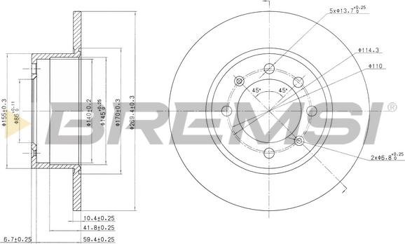 Bremsi CD6374S - Discofreno autozon.pro