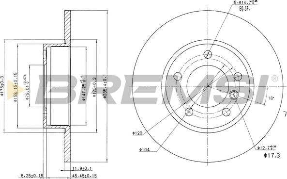 Bremsi CD6248S - Discofreno autozon.pro