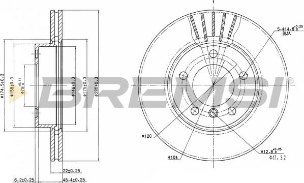 Bremsi CD6258V - Discofreno autozon.pro