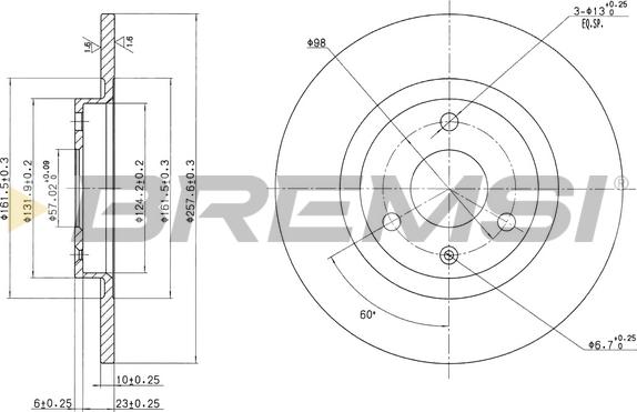 Bremsi CD6229S - Discofreno autozon.pro