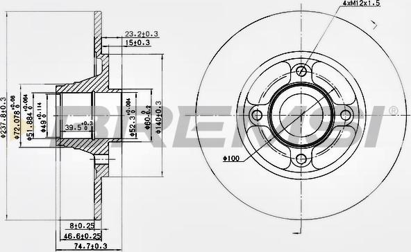 Bremsi CD6752S - Discofreno autozon.pro