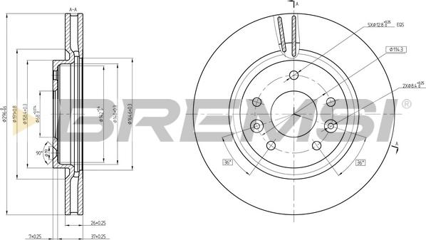 Bremsi CD8466V - Discofreno autozon.pro