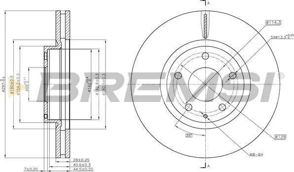 Bremsi CD8463V - Discofreno autozon.pro