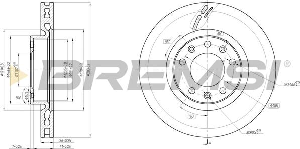 Bremsi CD8405V - Discofreno autozon.pro