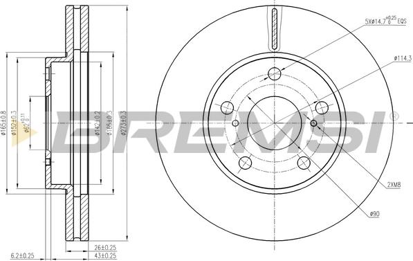 Bremsi CD8401V - Discofreno autozon.pro