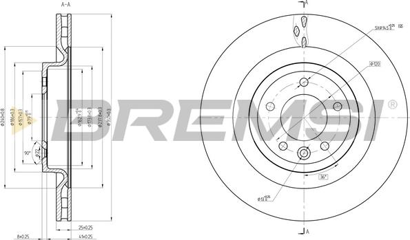 Bremsi CD8434V - Discofreno autozon.pro