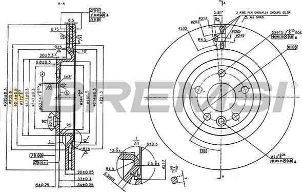 Bremsi CD8432V - Discofreno autozon.pro