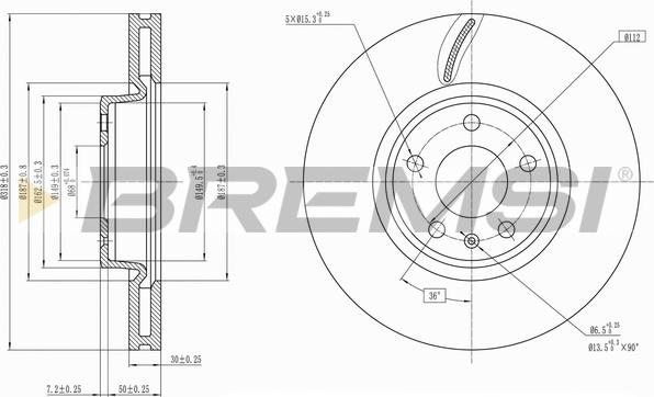 Bremsi CD8596V - Discofreno autozon.pro