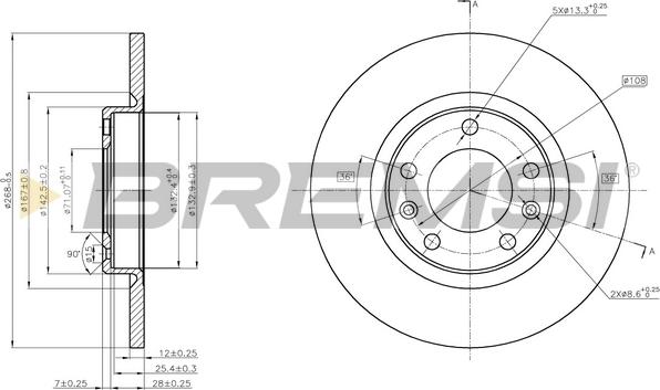 Bremsi CD8569S - Discofreno autozon.pro