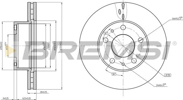 Bremsi CD8659V - Discofreno autozon.pro