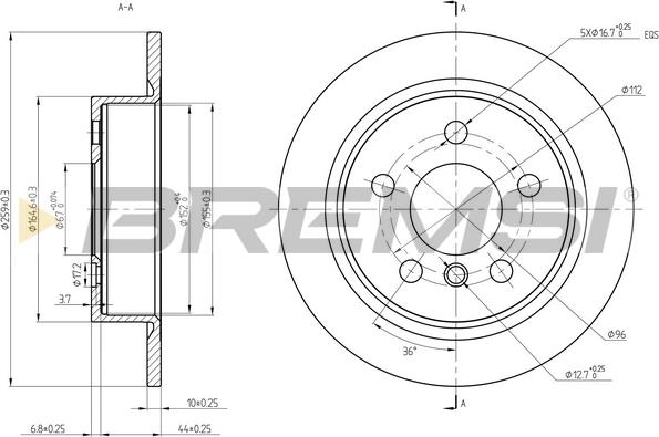 Bremsi CD8656S - Discofreno autozon.pro