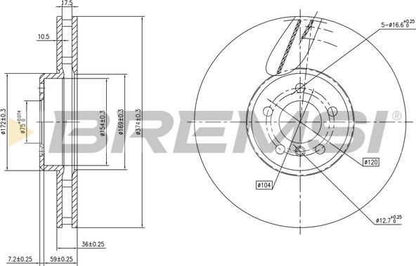 Bremsi CD8619VLS - Discofreno autozon.pro