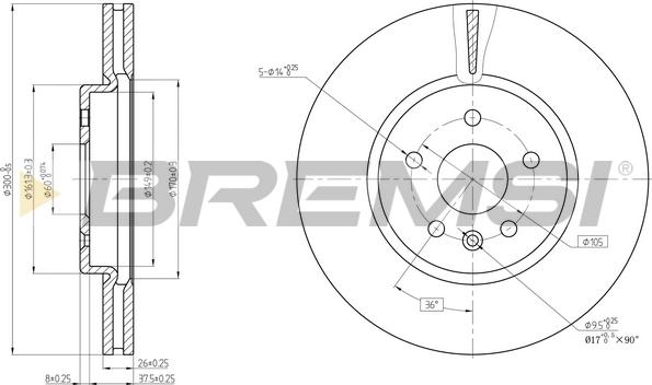 Bremsi CD8684V - Discofreno autozon.pro