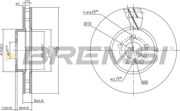 Bremsi CD8625VRD - Discofreno autozon.pro