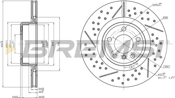 Bremsi CD8621V - Discofreno autozon.pro