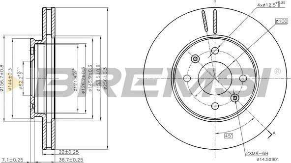 Bremsi CD8089V - Discofreno autozon.pro