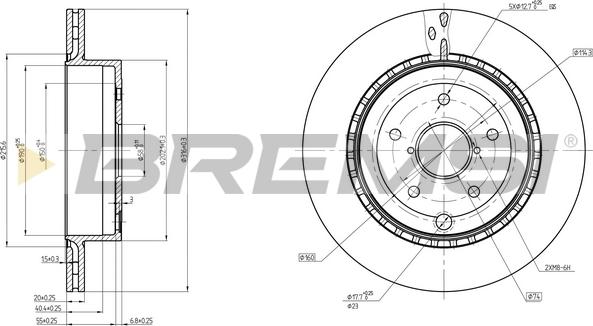 Bremsi CD8140V - Discofreno autozon.pro