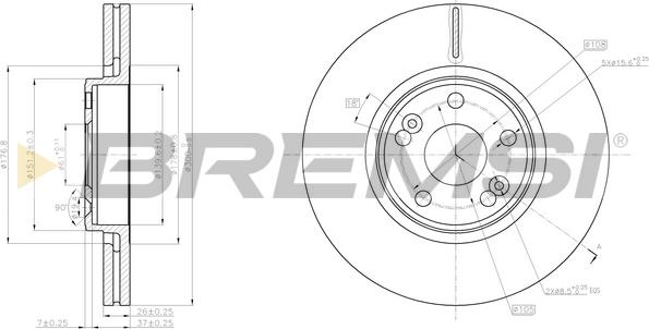 Bremsi CD8152V - Discofreno autozon.pro