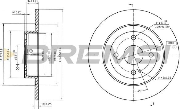 Bremsi CD8162S - Discofreno autozon.pro