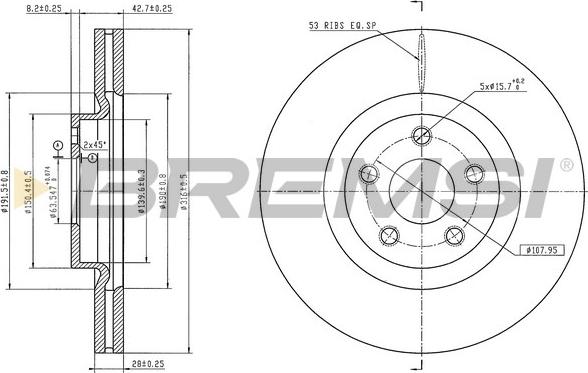 Bremsi CD8844V - Discofreno autozon.pro