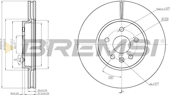 Bremsi CD8385V - Discofreno autozon.pro