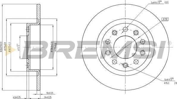 Bremsi CD8333S - Discofreno autozon.pro