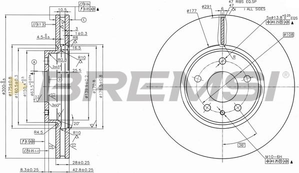 Bremsi CD8337V - Discofreno autozon.pro