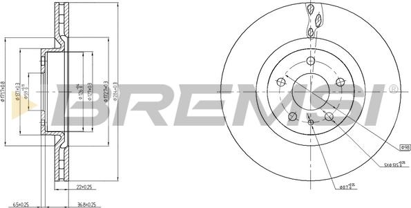 Bremsi CD8329V - Discofreno autozon.pro