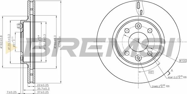 Bremsi CD8327V - Discofreno autozon.pro