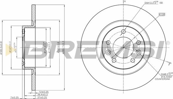 Bremsi CD8297S - Discofreno autozon.pro