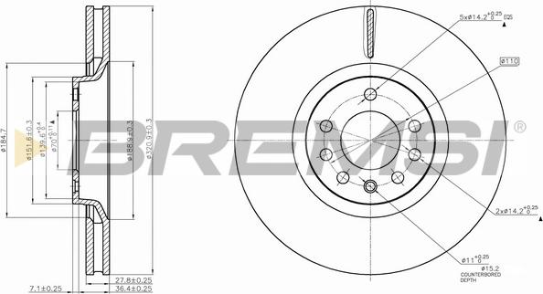 Bremsi CD7904V - Discofreno autozon.pro