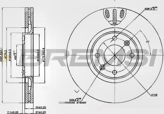 Bremsi CD7442V - Discofreno autozon.pro