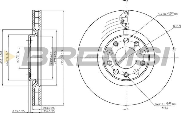 Bremsi CD7451V - Discofreno autozon.pro